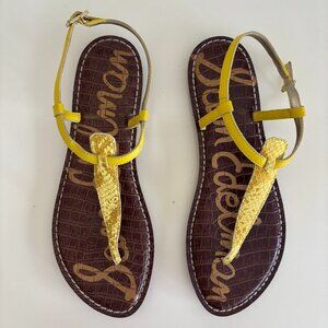 Sam Edelman Yellow w/ Metallic Python Sandals Size 9.5